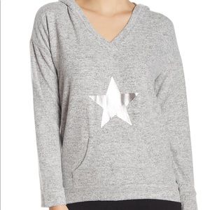 Theo and Spence grey fleece hoodie with star